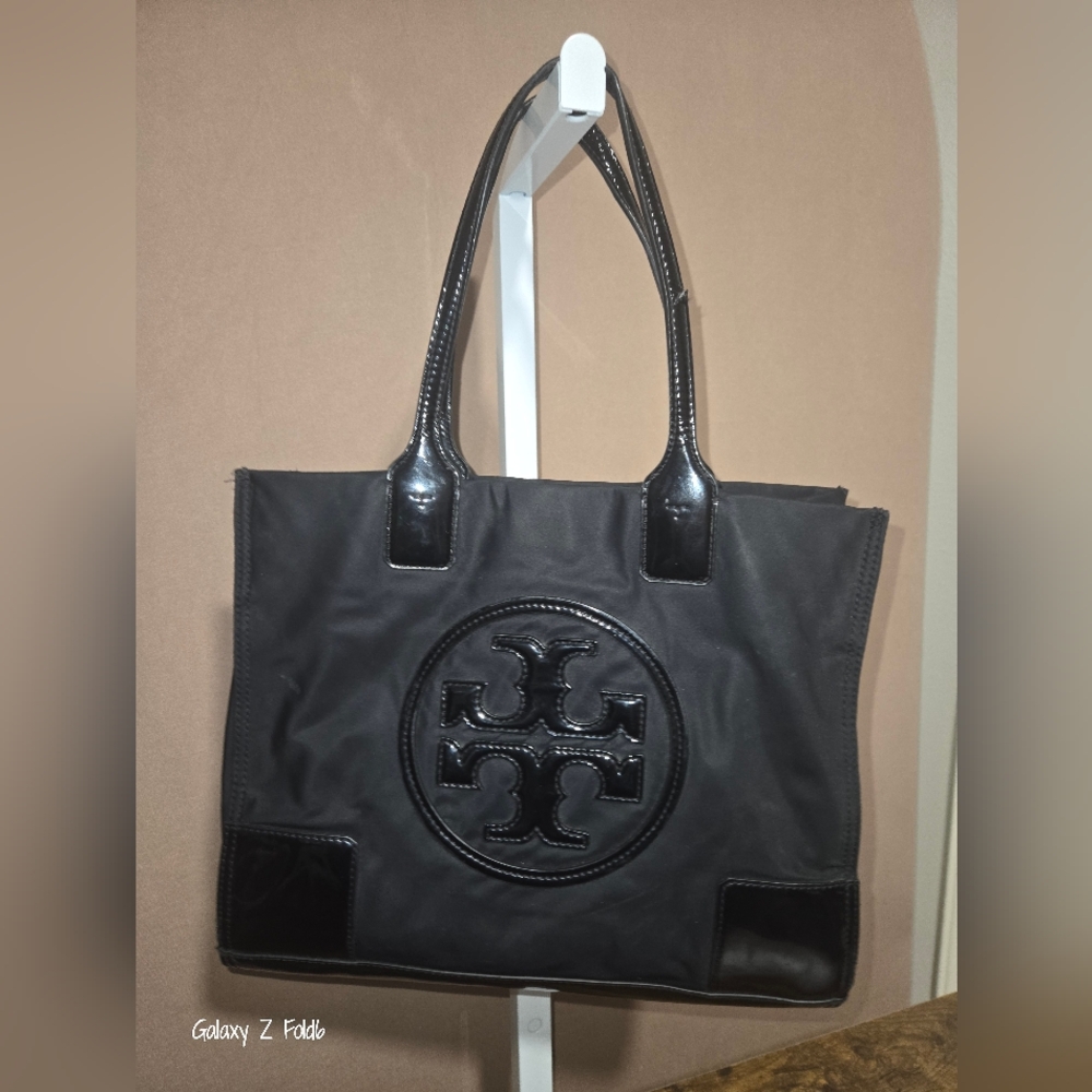 Tory Burch Black Embossed Logo Tote